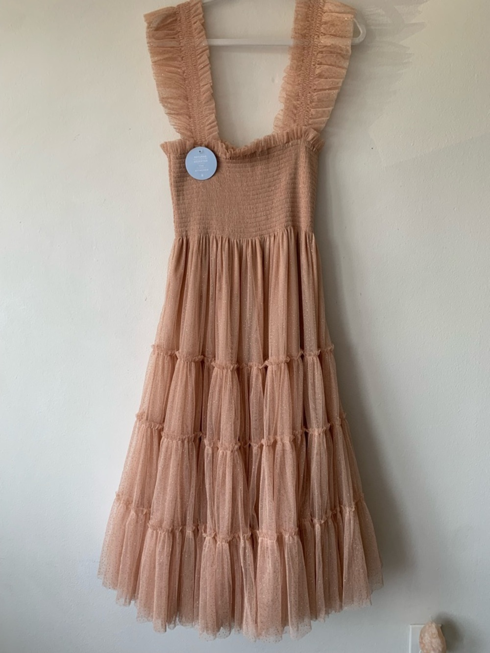 NWT Hill House Collector’s Edition Ellie Nap Midi Maxi Dress Blush Glitter Tulle - Picture 7 of 13
